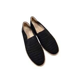 Soul Naturalizer Kemper Black Ribbed Knit Slip On Loafers Womens 10M Shoes